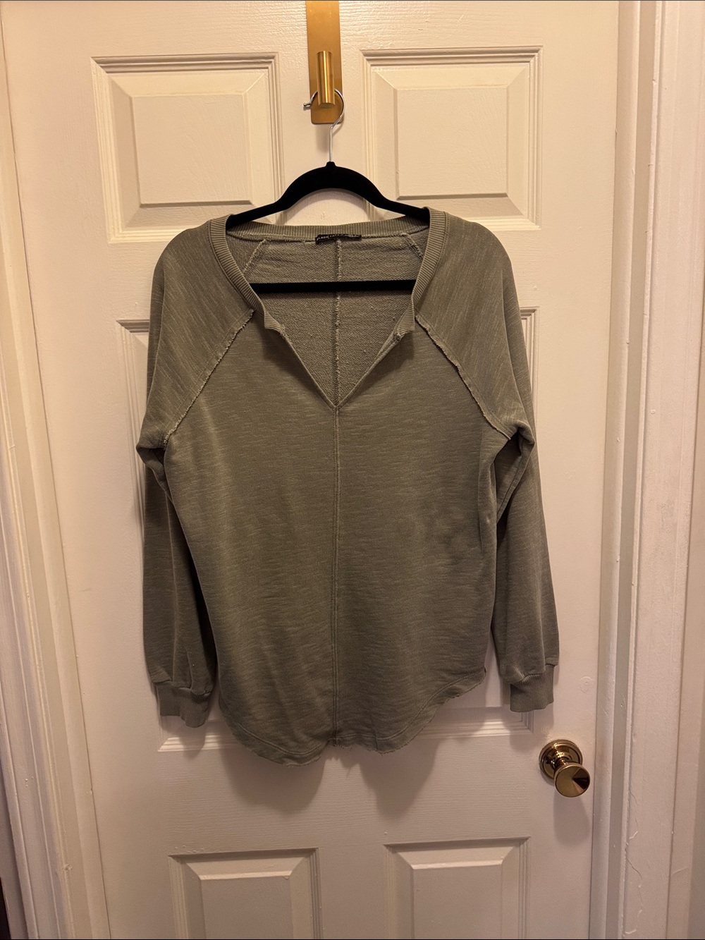 Black Tape_ Olive Scoop Neck Lightweight Women's Sweater